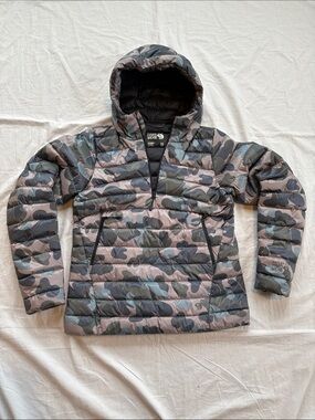 Mountain Hardwear Rhea Ridge Down Pullover Camo Print Womens XS